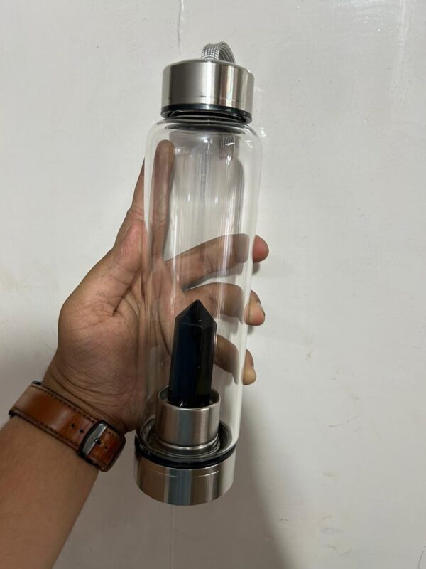 Black Tourmaline Stone in Bottle (With Cover) - Image 2